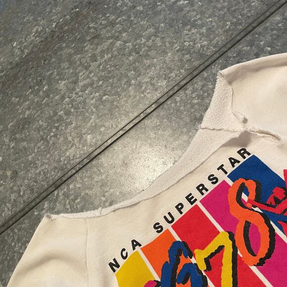 Vintage NCA Superstar Dance Cut Off Sweatshirt Womens Small Medium Cheerleaders - Picture 4 of 14